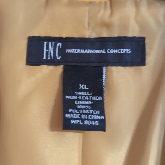 NWT - INC International Concepts Mustard Vegan Leather Jacket - Picture 10 of 10